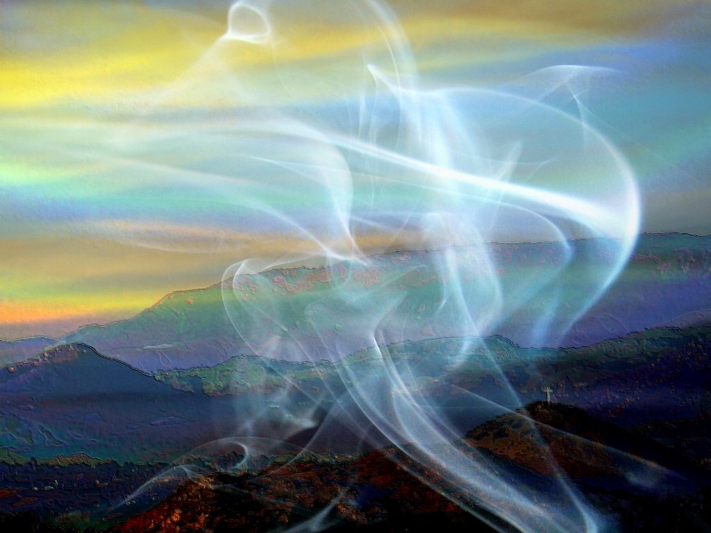 Holy Spirit hovering over hills Holy Spirit hovering over hills