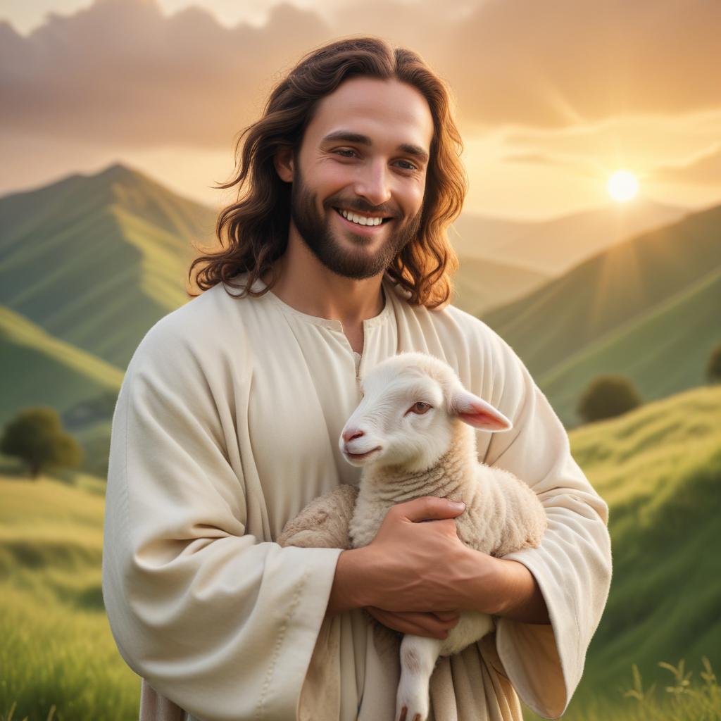 Jesus holding lamb